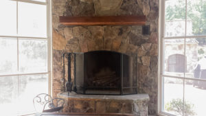 Fireplace within Screen Porch