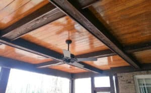 Screen Porch in Fort Mill with Coffered Ceiling